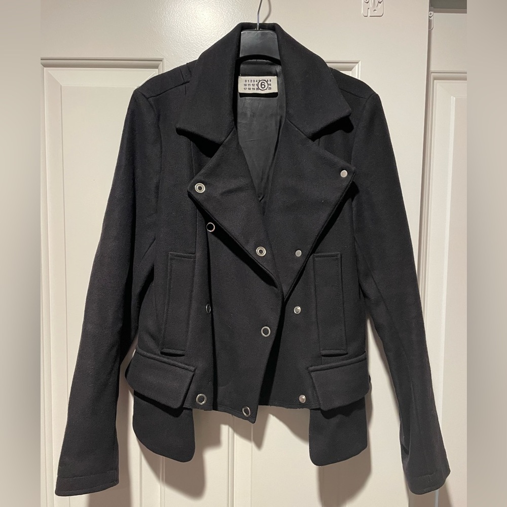 MM6 Maison Martin Margiela Black Jacket Wool Italian Size: 44 Large US 8 approx